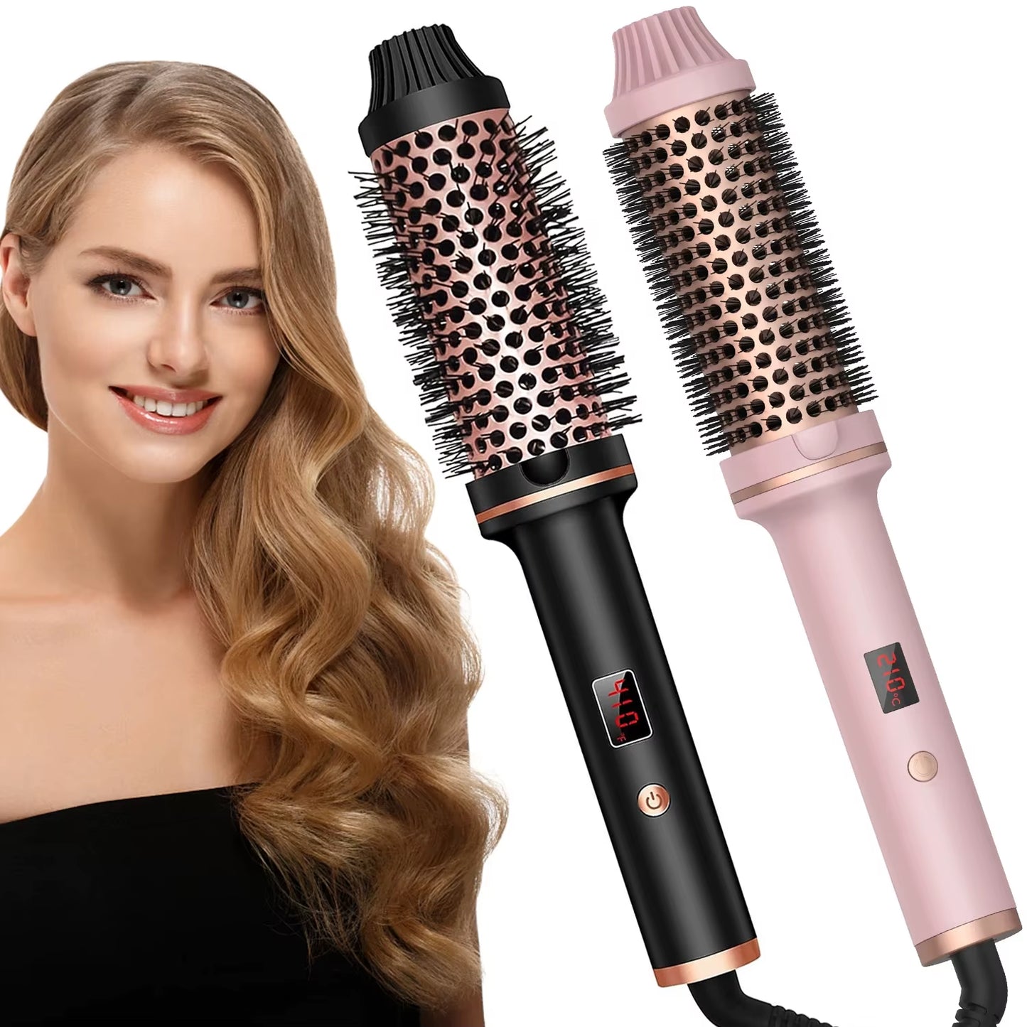 3 in 1 Ionic Hair Curler Straightener Electric Hair Brushes Hot Comb Professional Curling Iron Heated Anti-Scald Thermal Brush